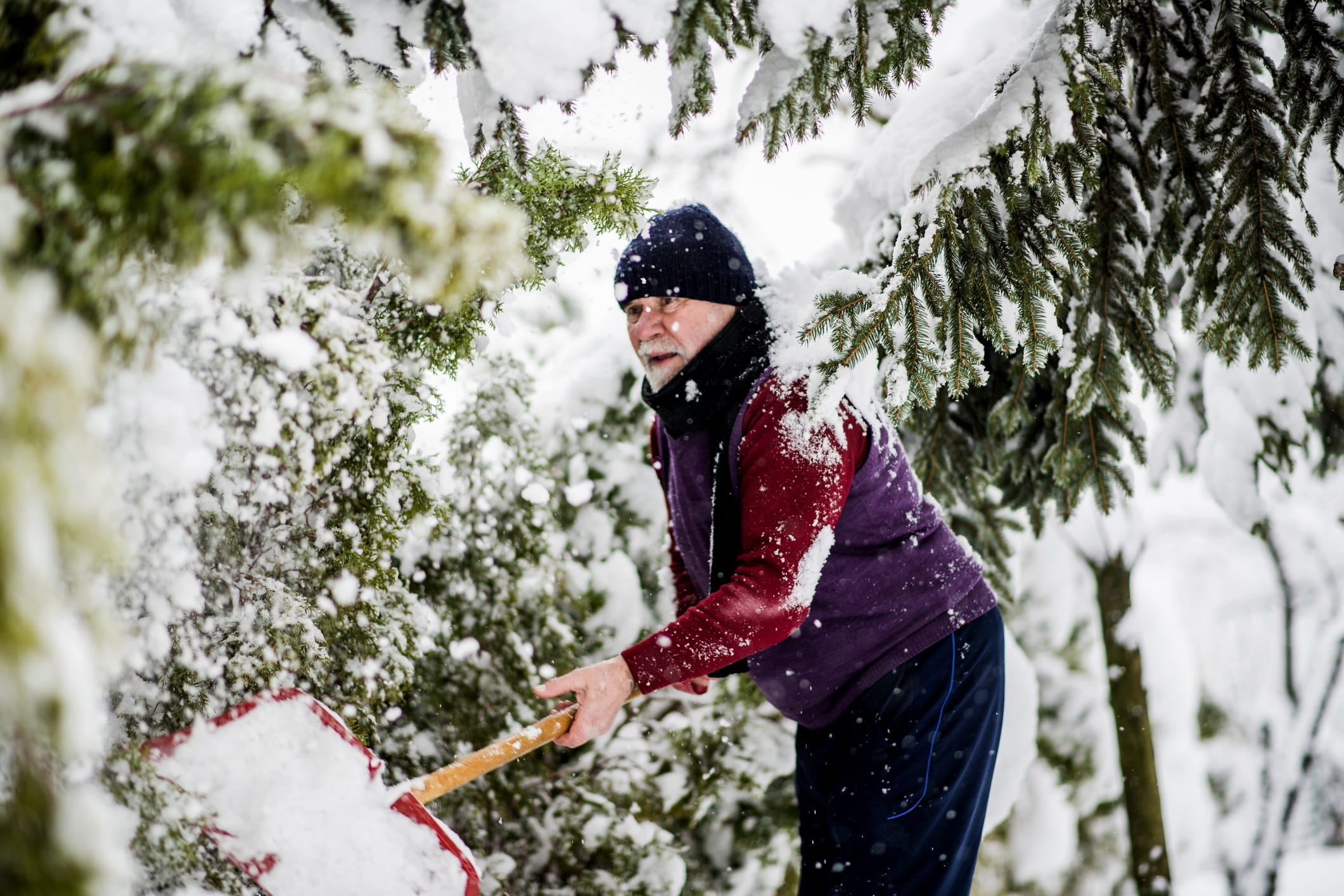 Man shoveling snow