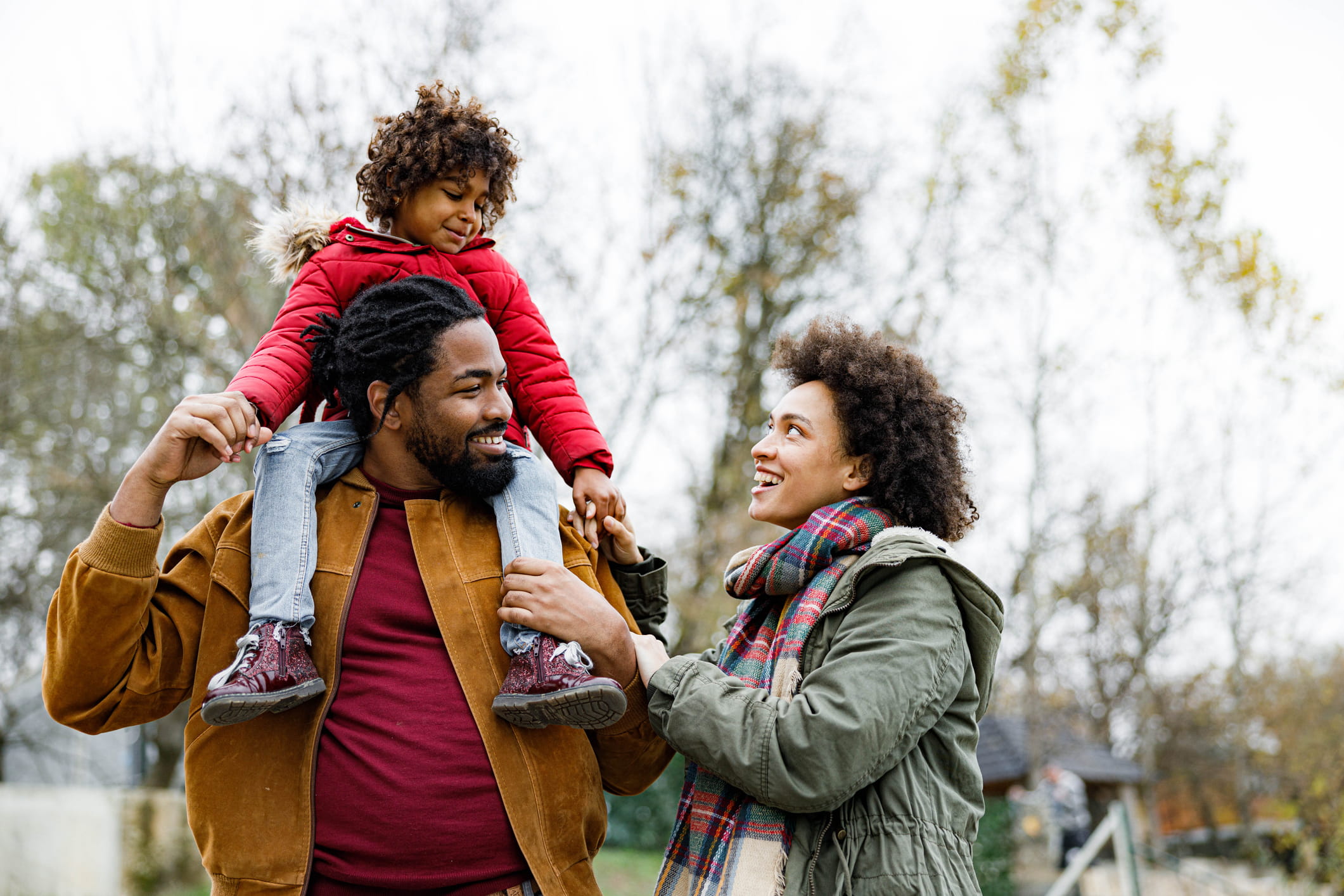 Family walking outdoors